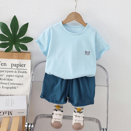 Children's Pajamas Ice Feel Cotton Boy Summer Thin Home Service Girl Short -Sleeved Suit