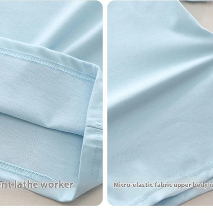 Children's Pajamas Ice Feel Cotton Boy Summer Thin Home Service Girl Short -Sleeved Suit