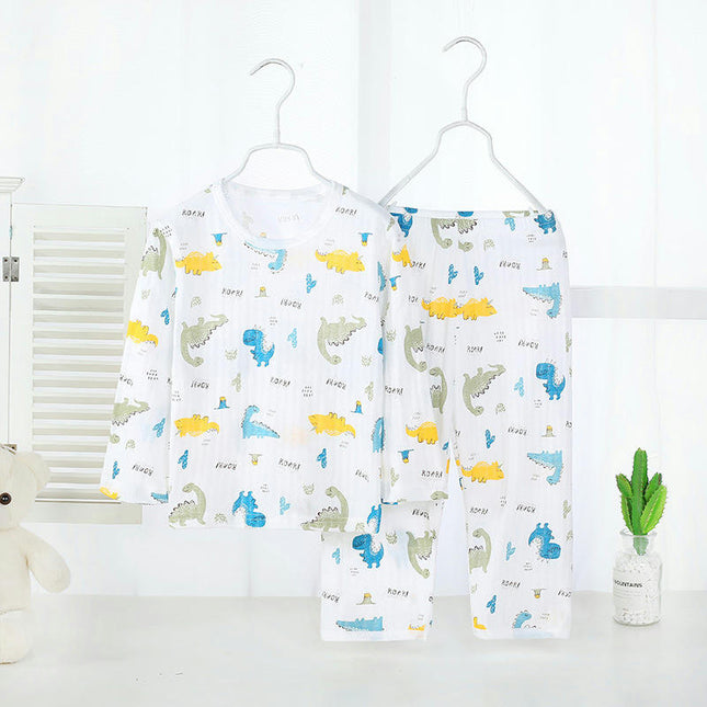 Cotton Pajama Set for Boys, Girls and Children - Summer Short-Sleeved T-Shirt and Shorts 2-Piece Set