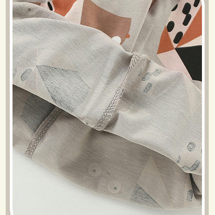 Summer Round Neck Short-Sleeved Suit for Middle and Large Boys-Casual Shorts and Home Clothes