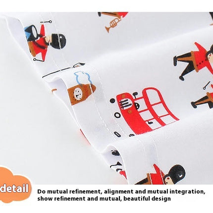 Boys Cotton Pajama Set - Summer Short Sleeve Shorts Casual Handsome Home Clothes 2-piece Set