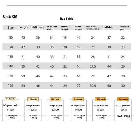 Boys Solid Color Pajamas 2-piece Set-Medium and Large Children's Short-Sleeved Home Clothes