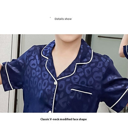 Boys' Pajamas 2-piece Set Imitation Ice Silk Short-sleeved Pants Home Clothes Set