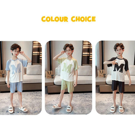 Middle and Large Kids Pajamas Set Modal Cotton Pajamas Set Boys 2 Piece Set Home Wear