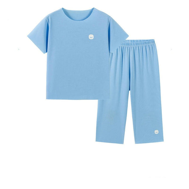 Boys and Girls Pajamas Set - Tencel Loose and Comfortable Home Clothes 2-Piece Set