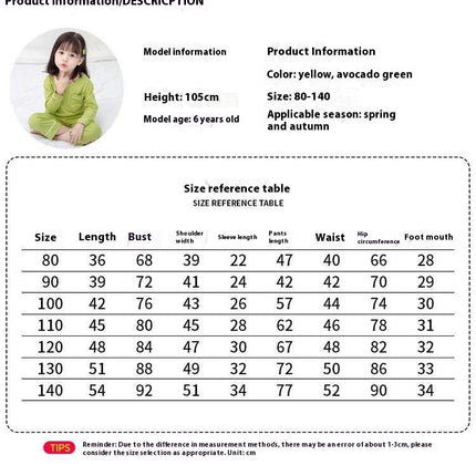 Children's Pajamas-Spring and Autumn Long Sleeve Unisex Middle and Large Children's Home Clothes Set