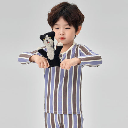 Boys Pajamas 2-piece Set Cotton Summer Boys Cartoon Print Pajamas Long Sleeve Set