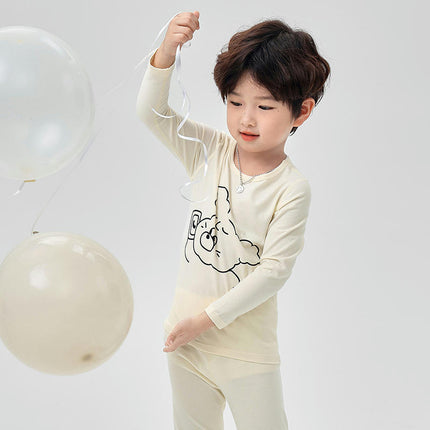Boys Pajamas 2-piece Set Cotton Summer Boys Cartoon Print Pajamas Long Sleeve Set