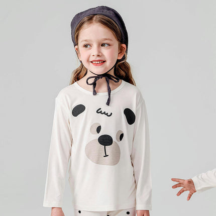 Boys' Home Clothes Set - Cute Long Sleeve Cartoon Bear Pajamas 2-Piece Set