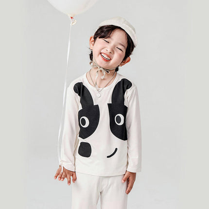 Boys' Home Clothes Set - Cute Long Sleeve Cartoon Bear Pajamas 2-Piece Set