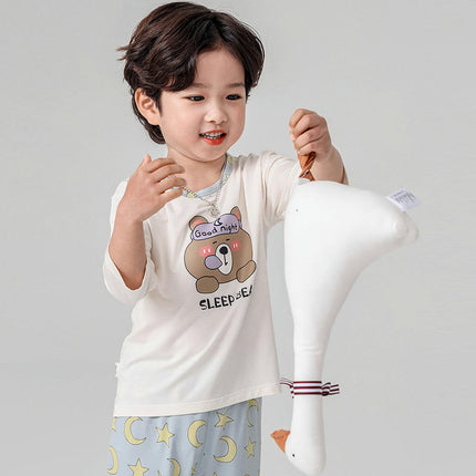 Children's Home Clothes 2-piece Set Cute Cartoon Pajamas Set Suitable for Spring and Summer