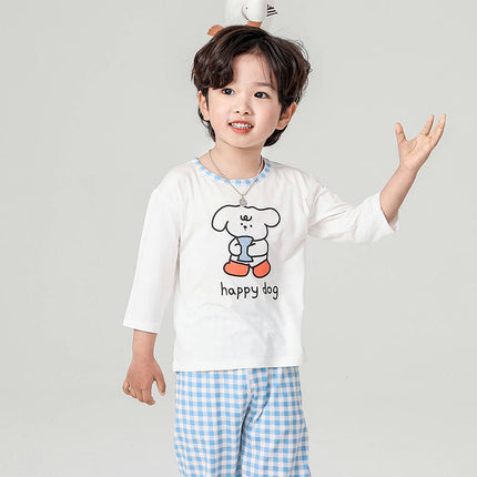 Children's Home Clothes 2-piece Set Cute Cartoon Pajamas Set Suitable for Spring and Summer 1