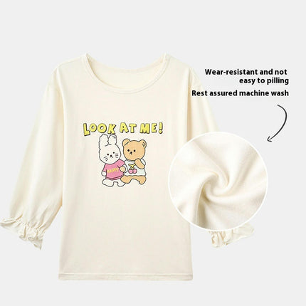 Children's Home Clothes 2-piece Set Cute Cartoon Pajamas Set Suitable for Spring and Summer
