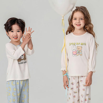 Children's Home Clothes 2-piece Set Cute Cartoon Pajamas Set Suitable for Spring and Summer