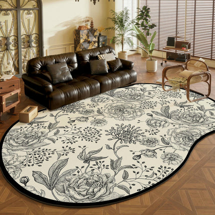 Non Slip Large Indoor Carpet Area Rugs for Bedroom Nursery, Machine Washable Floral Living Room Rug