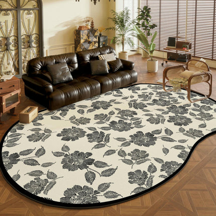 Non Slip Large Indoor Carpet Area Rugs for Bedroom Nursery, Machine Washable Floral Living Room Rug