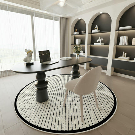 Black and White Round Area Rugs Rug-Circle Area Rug for Bedroom Rug Home Office