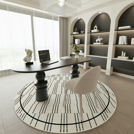 Black and White Round Area Rugs Rug-Circle Area Rug for Bedroom Rug Home Office