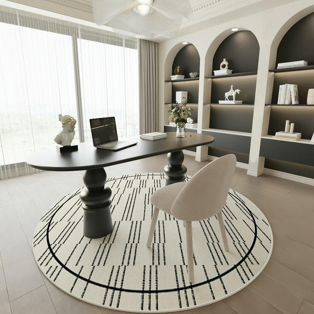 Black and White Round Area Rugs Rug-Circle Area Rug for Bedroom Rug Home Office