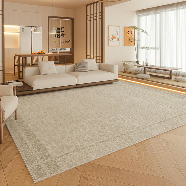 Simple Living Room Rug Large Washable Area Rug, Soft Bedroom Rug Non Slip Floor Carpet 1