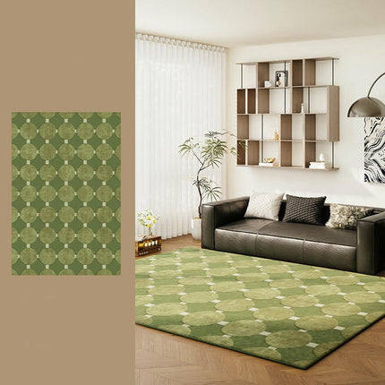 Area Rugs for Living Room,Large Low Pile Bedroom Carpet, Green Indoor Soft Carpet Home Decor