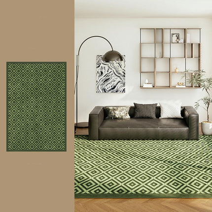 Area Rugs for Living Room,Large Low Pile Bedroom Carpet, Green Indoor Soft Carpet Home Decor