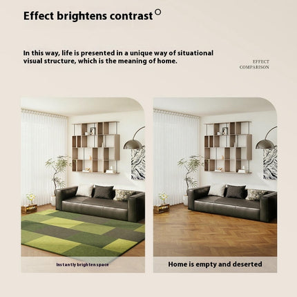Area Rugs for Living Room,Large Low Pile Bedroom Carpet, Green Indoor Soft Carpet Home Decor