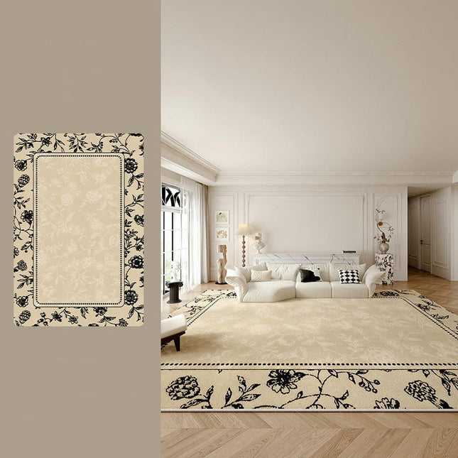 Area Rug for Living Room Machine Washable Rugs Flower Low Pile Indoor Floor Carpet