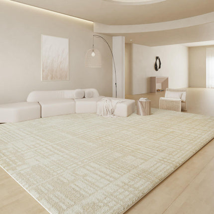 Area Rug for Living Room Machine Washable Rugs Low Pile Indoor Floor Beige Decor Carpet