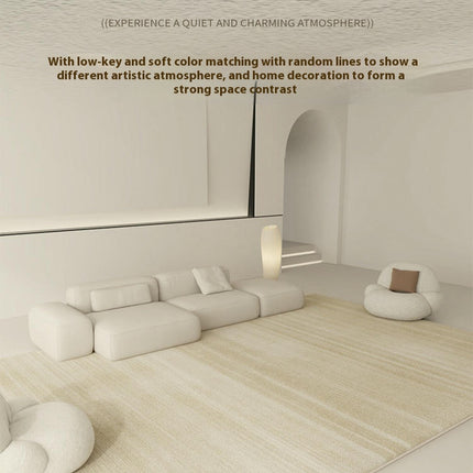 Area Rug for Living Room Machine Washable Rugs Low Pile Indoor Floor Beige Decor Carpet
