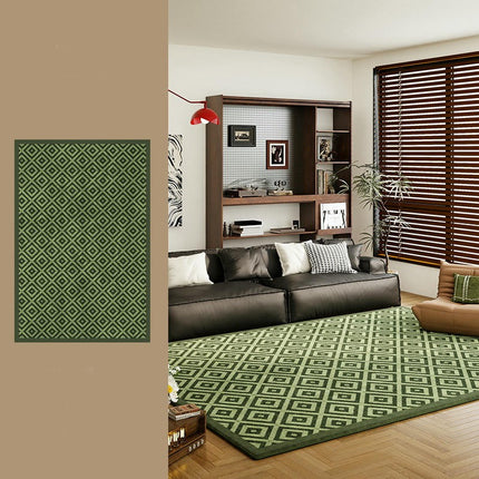 Area Rugs for Living Room,Large Low Pile Bedroom Carpet, Green Indoor Soft Carpet Home Decor-A