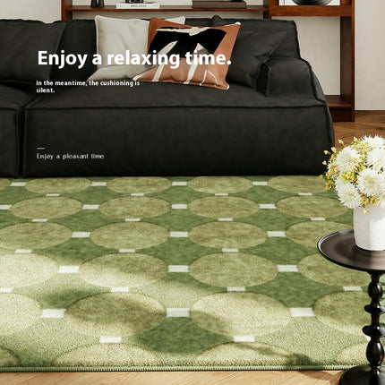 Area Rugs for Living Room,Large Low Pile Bedroom Carpet, Green Indoor Soft Carpet Home Decor-A