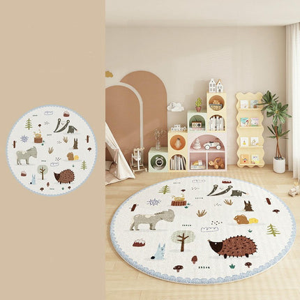 Kids Round Mat Cartoon Circle Rug Play Carpet Child Area Rug Rugs for Bedroom Living Room