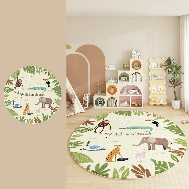 Kids Round Mat Cartoon Circle Rug Play Carpet Child Area Rug Rugs for Bedroom Living Room