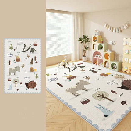 Colorful Cartoon Area Rug for Kids Girls Room Bedroom, Soft Non Slip Carpet Rugs