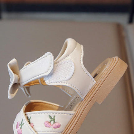 Summer Sandal for Girls Embroidered Walking Faux Leather Sandals