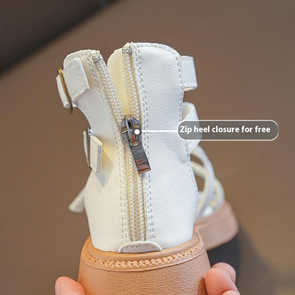 Little Girls Roman Flat Sandals Summer Fashion Faux Leather Beach Sandals