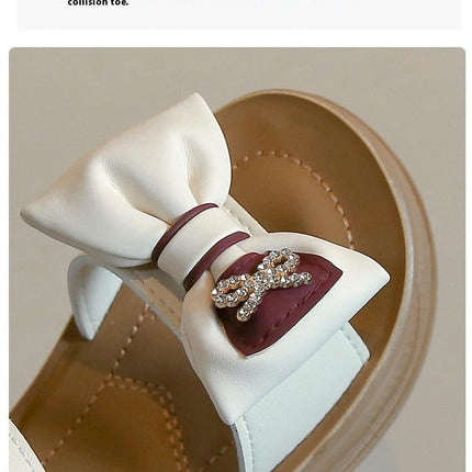 Toddler Bow Sandals Little Girls Kids Summer Faux Leather Sandals