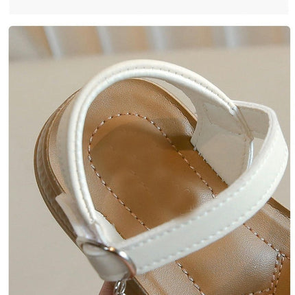 Toddler Bow Sandals Little Girls Kids Summer Faux Leather Sandals