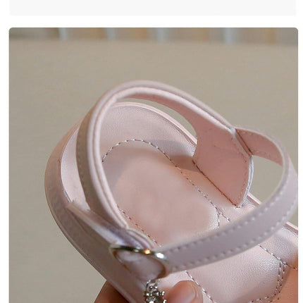 Girls Bow Sandals Little Girls Summer Faux Leather Beach Sandals