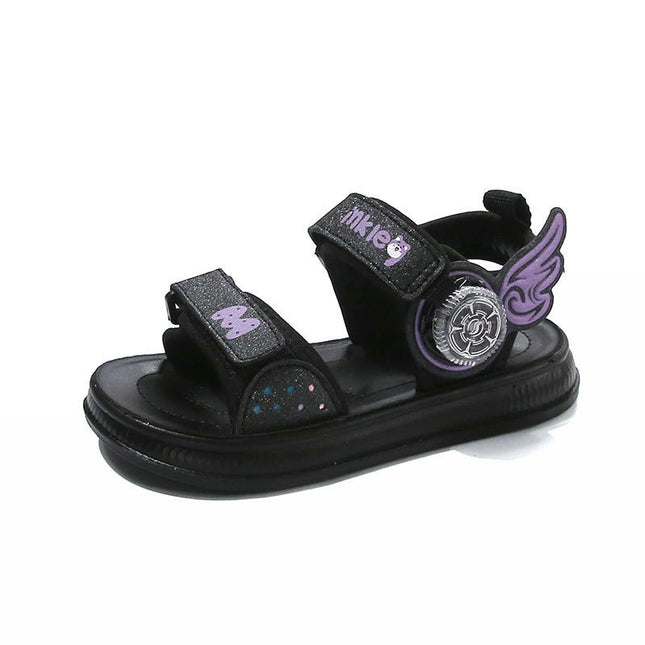 Kids Sandals Girls Open Toe Comfy Faux Leather Beach Sandals