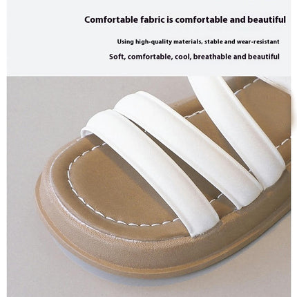 Little Girls Sandals Summer Roman Faux Leather Open Toe Non Slip Sandals