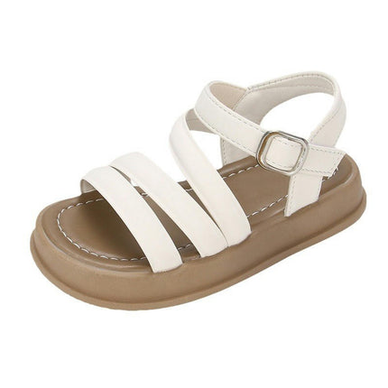 Little Girls Sandals Summer Roman Faux Leather Open Toe Non Slip Sandals