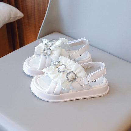Toddler Summer Sandals Bow Girls Princess Faux Leather Sandals