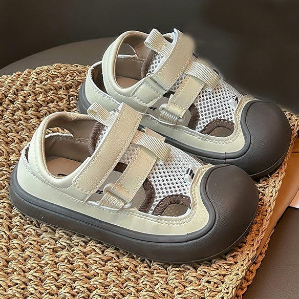 Little Girls Summer Faux Leather Sandals Mesh Outdoor Athletic Strap Sandals