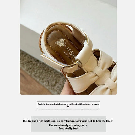 Roman Girls Toddler Beach Sandals Summer Walking Faux Leather Sandals