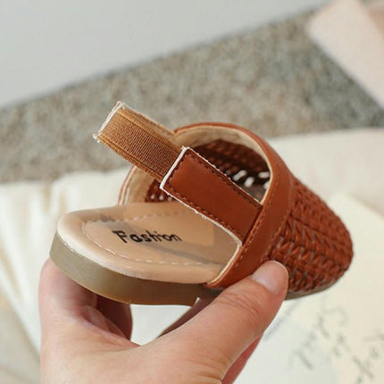 Toddler Girls Sandals Summer Beach Woven Faux Leather Sandals