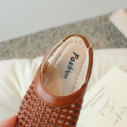 Toddler Girls Sandals Summer Beach Woven Faux Leather Sandals