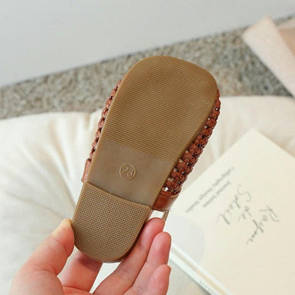 Toddler Girls Sandals Summer Beach Woven Faux Leather Sandals