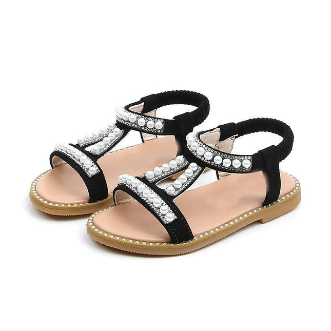 Toddler Girls Princess Roman Sandals Pearl Infant Faux Leather Sandals